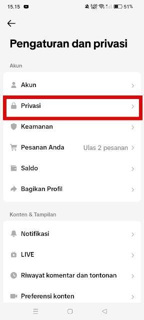Pilih Privasi