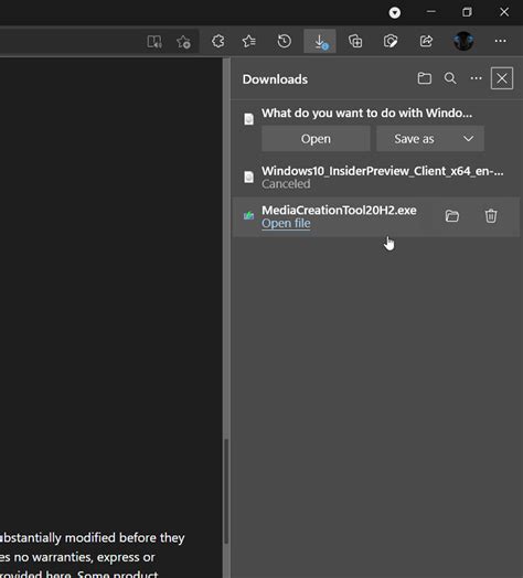 Pin Downloads menu to Edge Sidebar