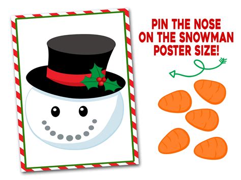 Pin The Nose On The Snowman Printable