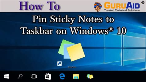 Pin The Sticky Notes To Taskbar
