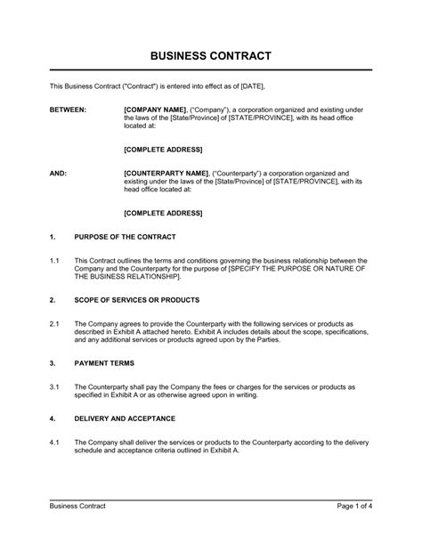Pin on Sample Business Contract Templates