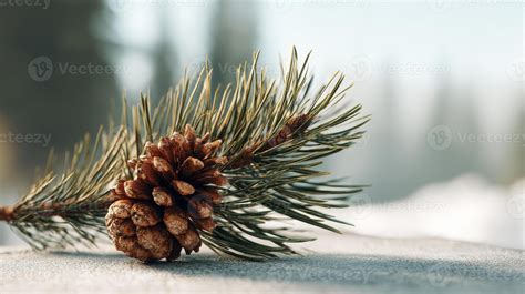 Pine Cone Sitting In Peaceful Forest