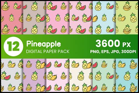 Download Pineapple Digital Paper Pack DXF Files