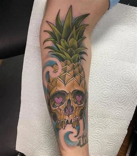 Pineapple Skull Tattoo