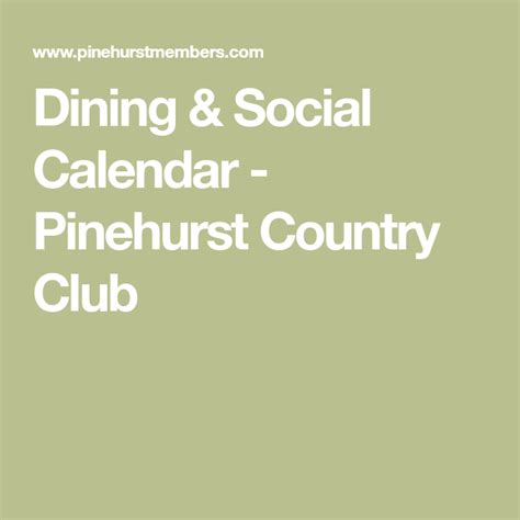 Pinehurst Calendar Of Events
