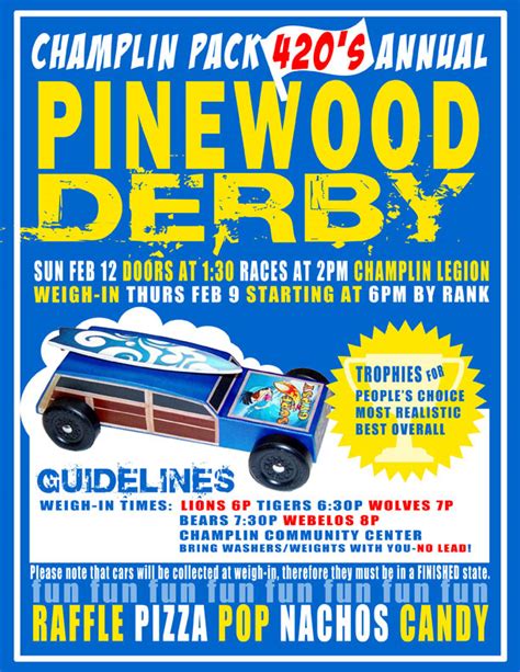 Pinewood Derby Flyer Template