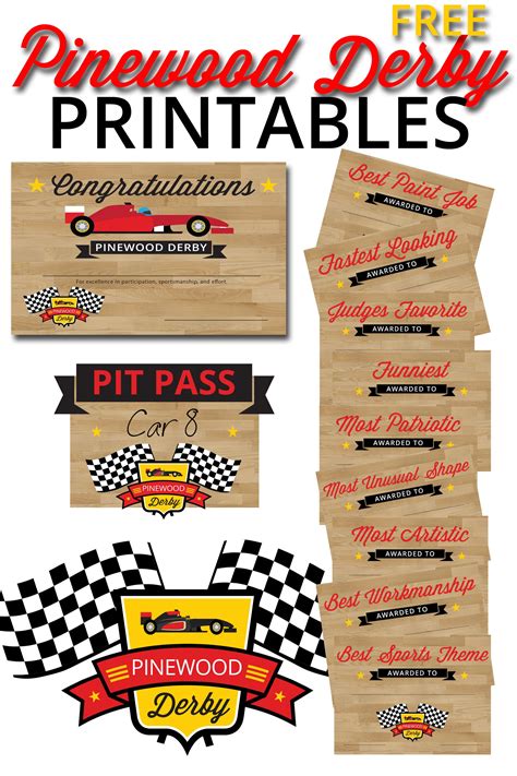 Pinewood Derby Printables