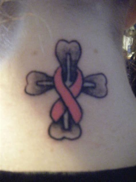 Amazing detail!!! Breast cancer and cross tattoo LOVE LOVE