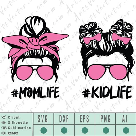 Download Pink Mom Life Kid Life Svg, Mom... Easy Edite