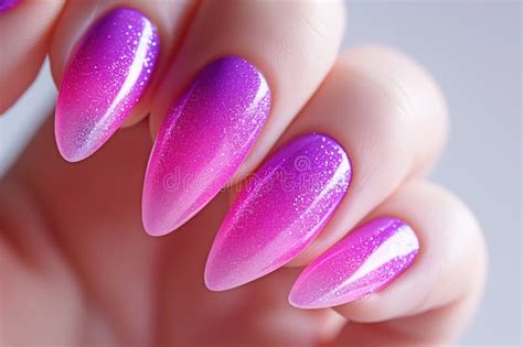 Pink Purple Gradient Manicure Flower