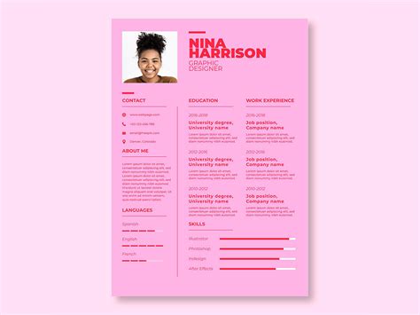 Pink Resume Templates