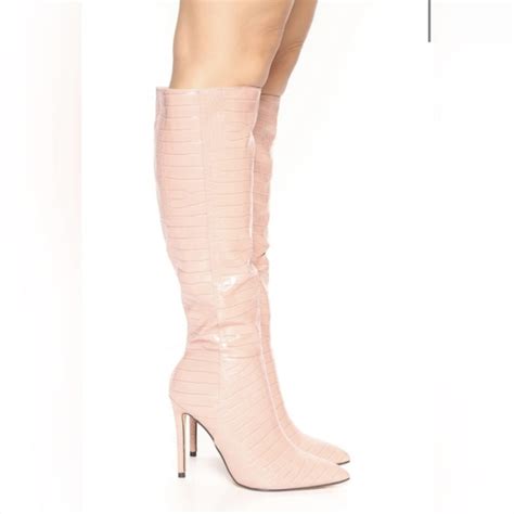 Slither in Style with Chic Pink Snake Skin Boots - Your Ultimate Fashion Statement!