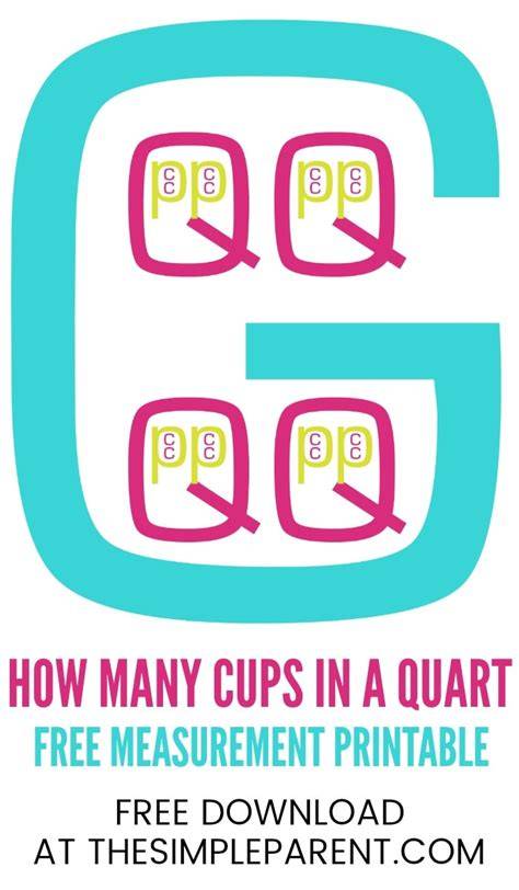 Pints Quarts Gallons Cups Chart