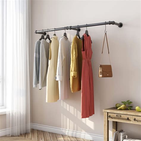 Pipe Clothing Rack Wall Mounted Gold Garment