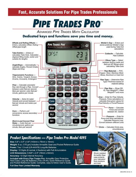 Efficiently Estimate Pipe Trades with Pipe Trade Pro Calculator