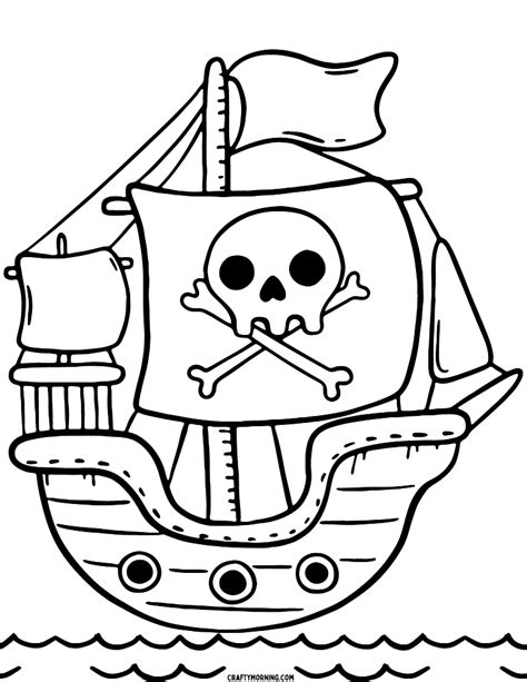 Pirate Boat Coloring Page