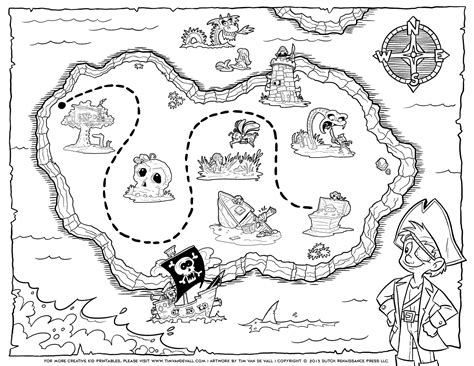Pirate Map Coloring Pages