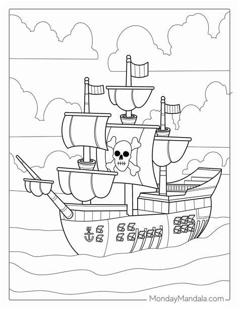 Pirate Ship Coloring Page