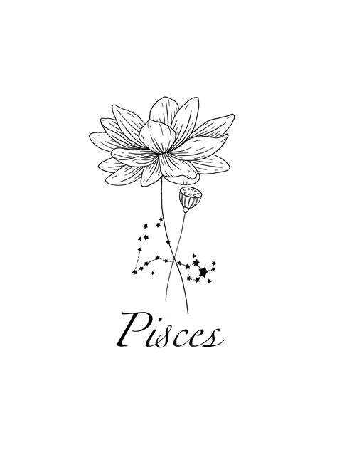 Pisces Flower Tattoo