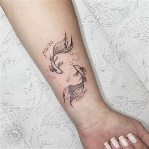 Sweet Zodiac Sign Pisces Tattoo On Inner Wrist » Tattoo Ideas