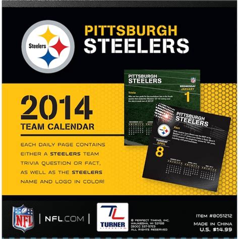 Pittsburgh Steelers Desk Calendar