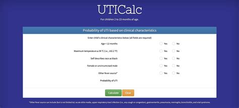 Pittsburgh Uti Calculator