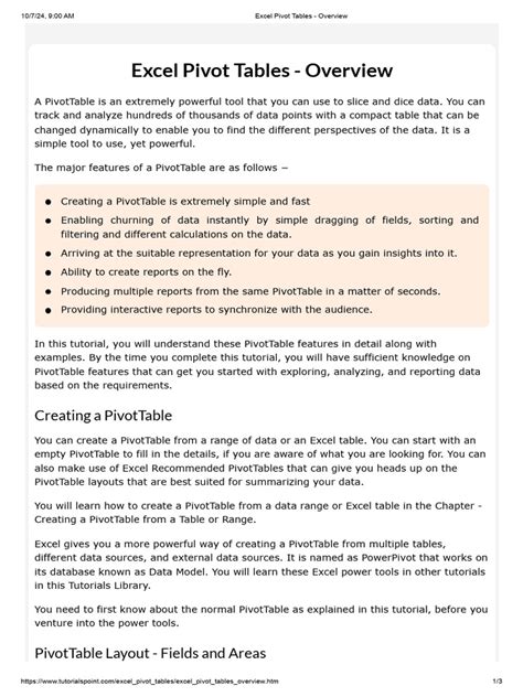 Pivot Table For Dummies: An Overview