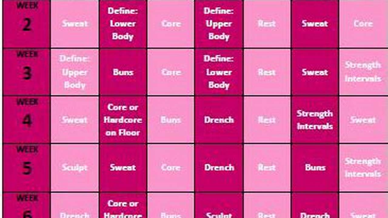 Piyo Program Calendar