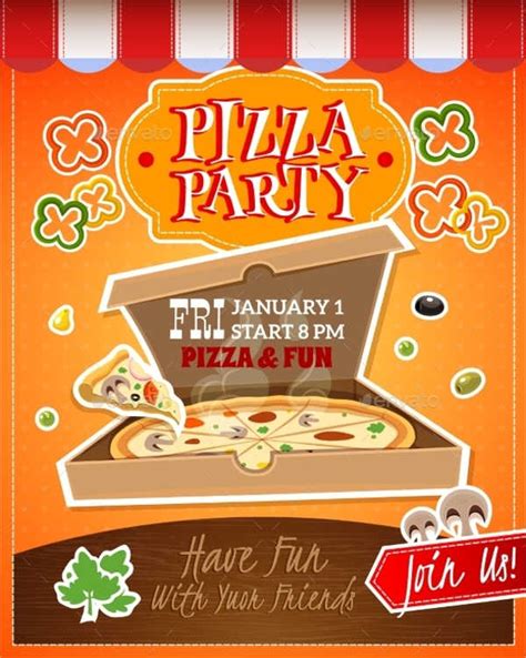 Pizza Party Flyer Templates