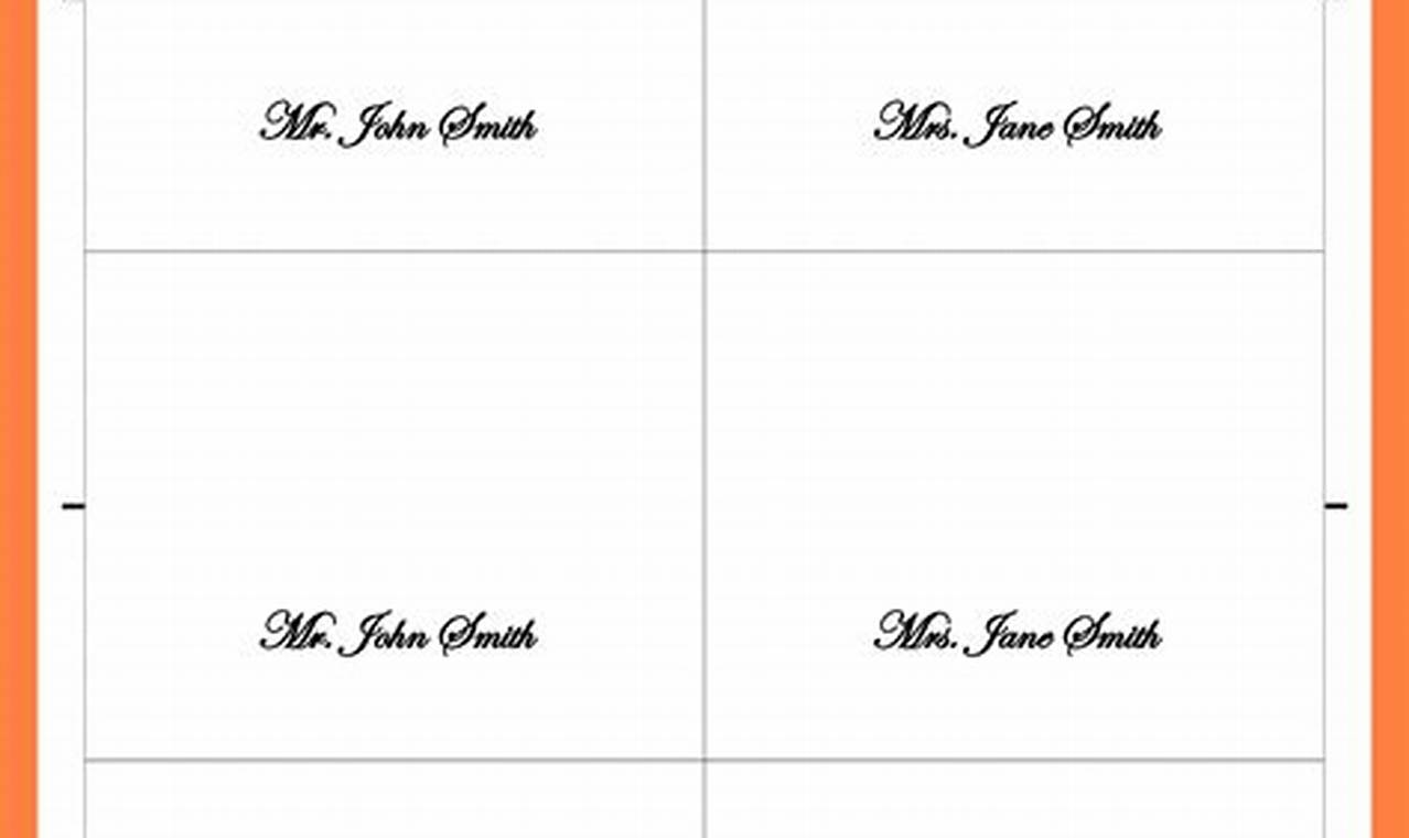 Discover the Secrets of Stunning Place Cards with "Place Card Template Word"