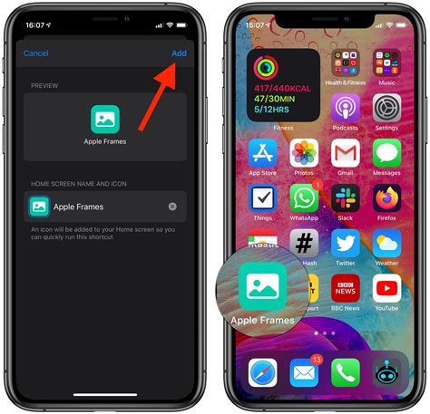 Place Shortcut on Home Screen