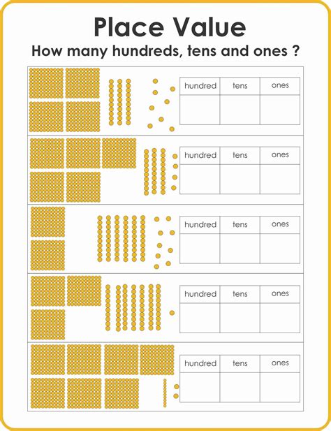 Place Value Chart Worksheet