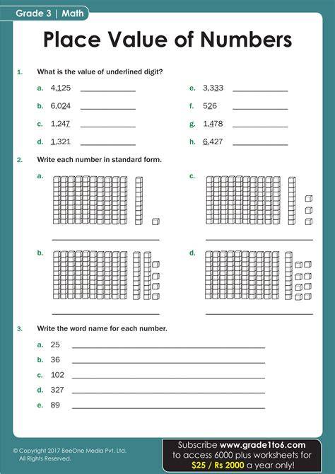 Place Value Worksheets Free