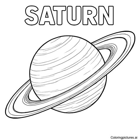 Planet Saturn Coloring Page