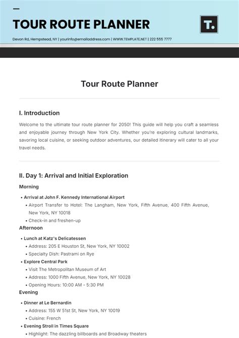 Planning A Tour