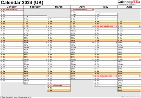 Planning Calendar 2024