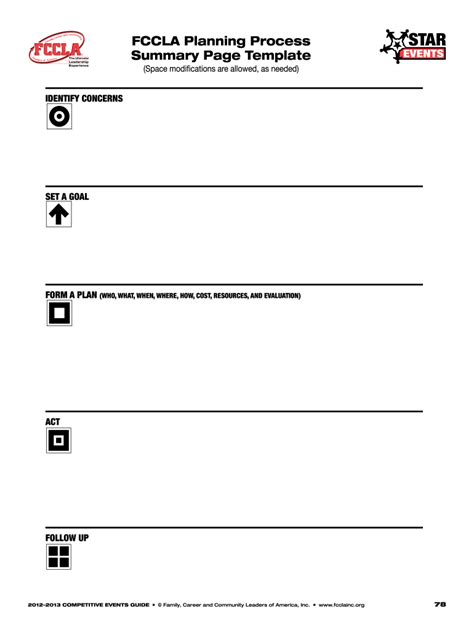 Planning Process Fccla Template