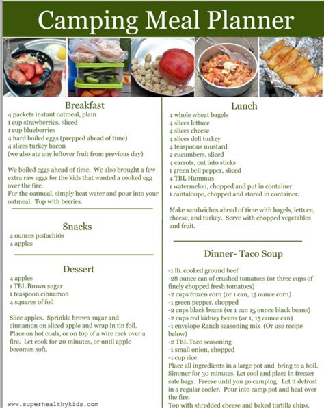 Planning Your Camping Food Menu