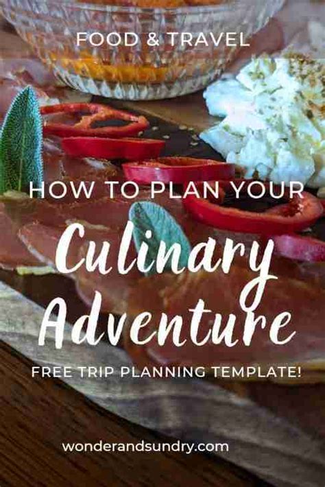 Planning a culinary adventure