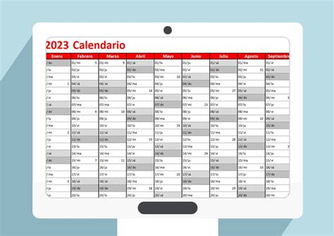 Plantilla Calendario 2023 Excel