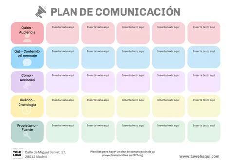 Plantilla Plan De Comunicacion
