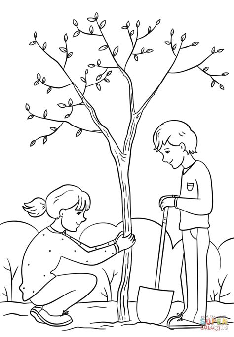 Planting Trees Coloring Pages