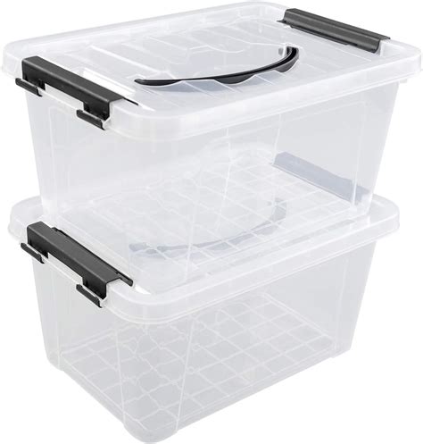 Mountit! 15.8 Gallon HeavyDuty Plastic and Resin Storage Bins, Black, 3 Count