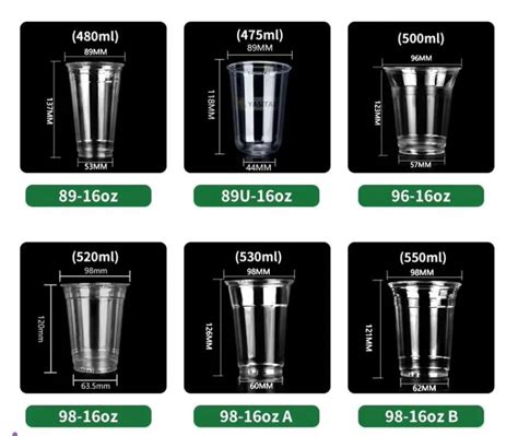 Plastic Cup Size Chart