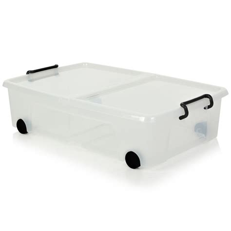 IRIS USA Under Bed Plastic Storage Box with Drawer, White, 1 Pack
