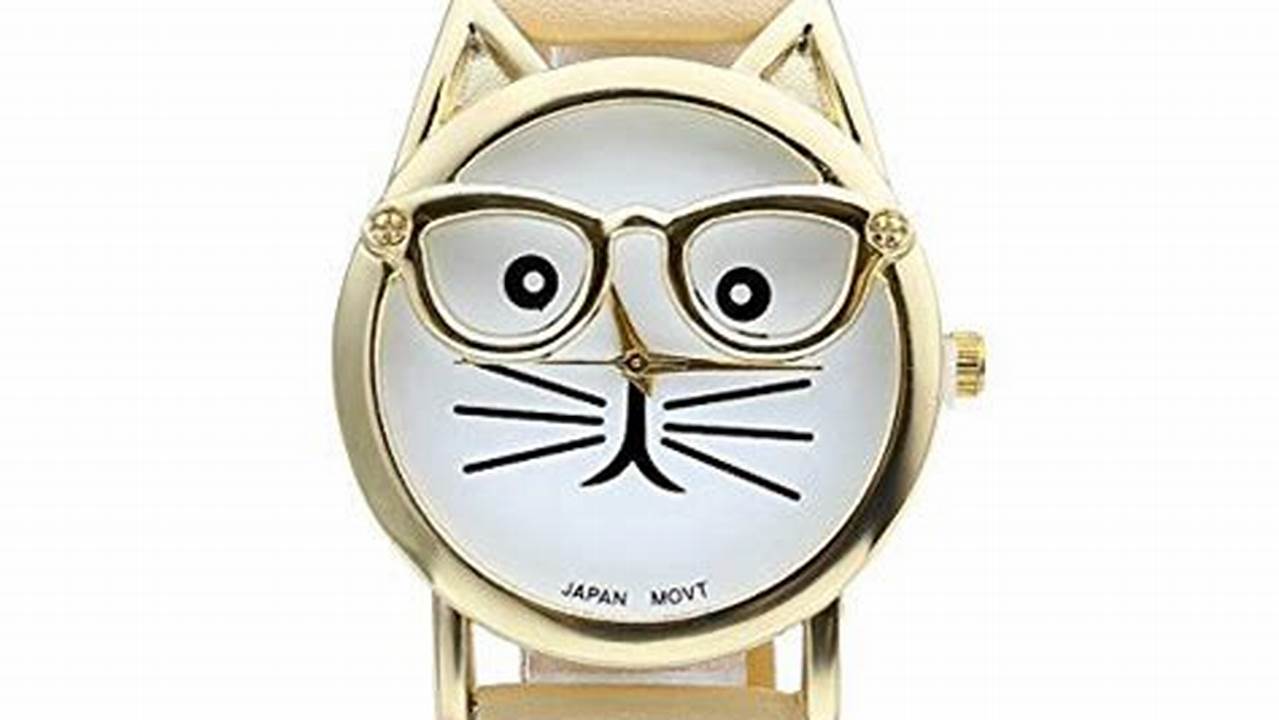 Platinum Plated Cat Analog Quartz Watch., Images