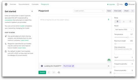 Playground Chatgpt
