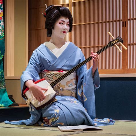Playing Shamisen