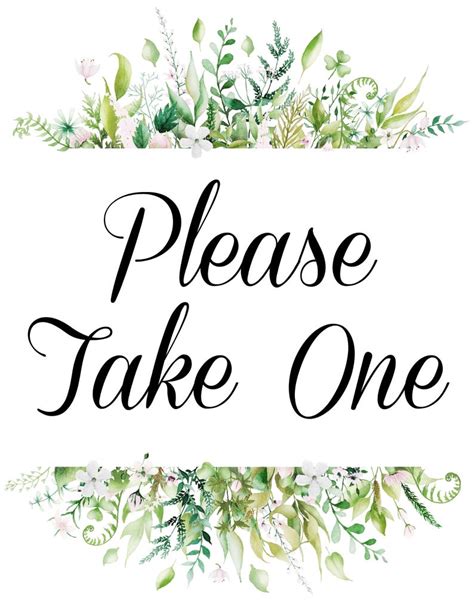 Please Take One Printable Sign