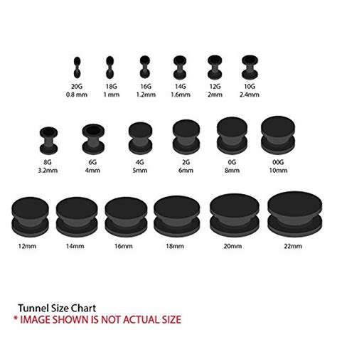 Plugs Earrings Sizes Chart
